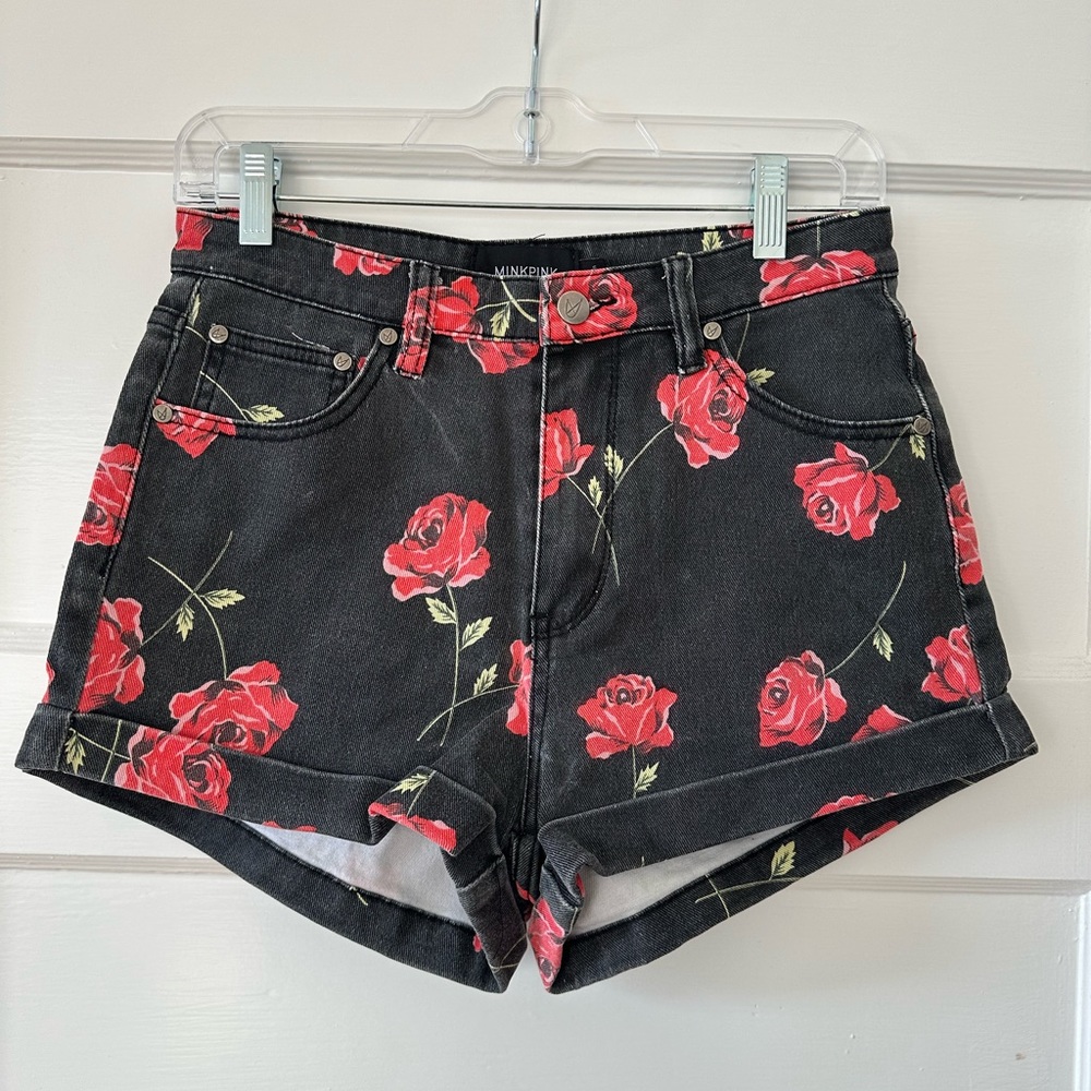 MINKPINK Wild Roses Grow High Waisted Shorts
